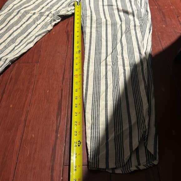 🎁HP🎁 Marine Layer Allison Pant White/Navy Strips Front Pockets Regular Large EUC - Picture 12 of 15